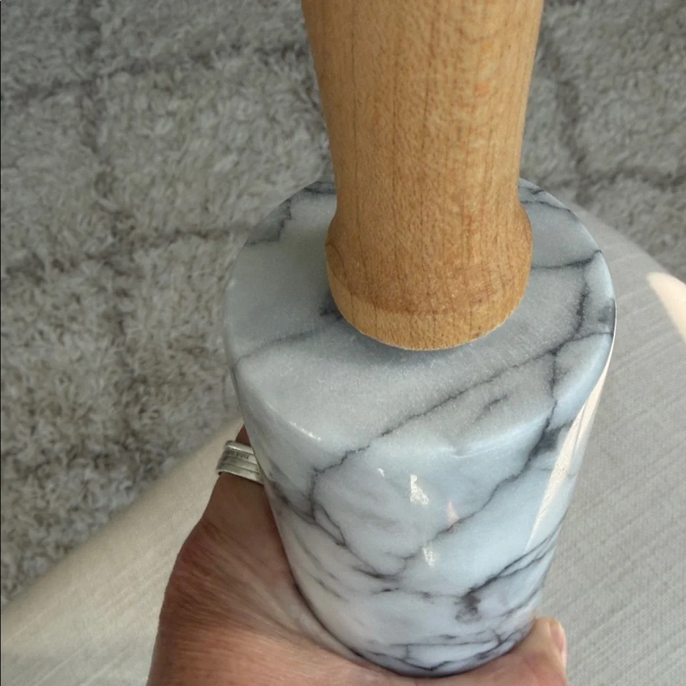 Marble Rolling Pin with Wooden Handles